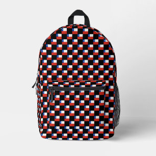 Chequered Chile Flag Pattern Printed Backpack