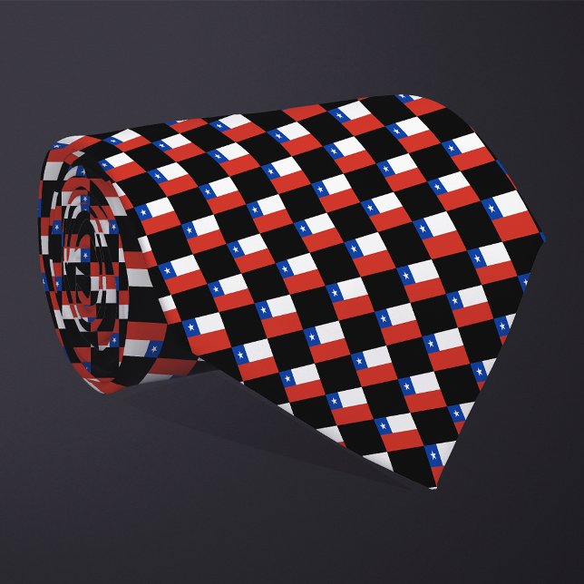Chequered Chile Flag Pattern  Tie (Creator Uploaded)