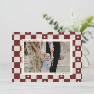 Chequered Christmas Photo Holiday Card