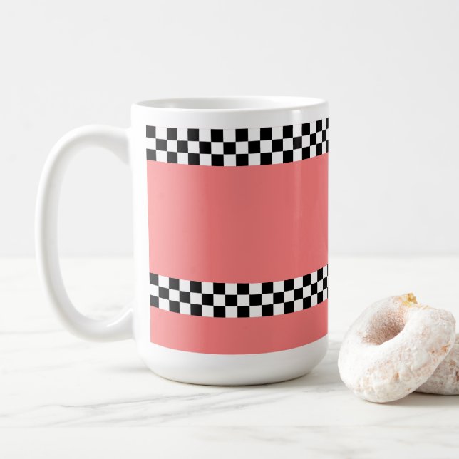 Chequered 🌸 coffee mug 15oz (With Donut)