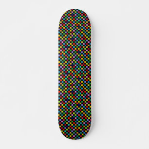 Chequered Colour Pattern Skateboard