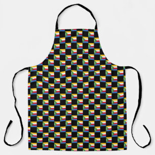Chequered Comoros Flag Pattern Apron