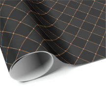 Chequered Copper Lattice Black Halloween Pattern