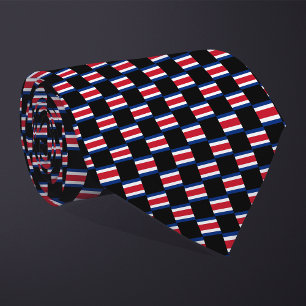 Chequered Costa Rica Flag Pattern Tie
