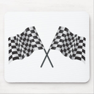 chequered cross flags mouse pad