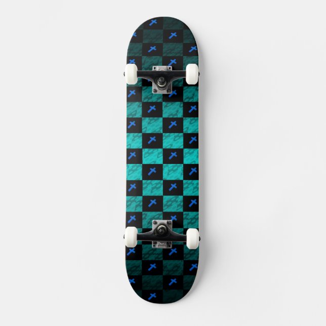 Chequered Cross Skateboard (Front)