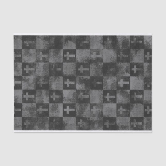 Chequered Crosses Tissue Paper (Front)