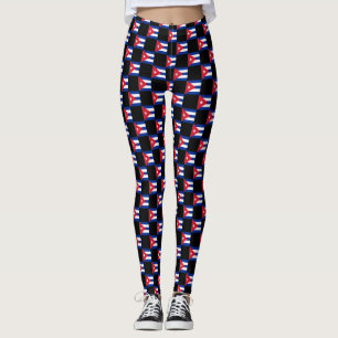 Chequered Cuba Flag Pattern  Leggings