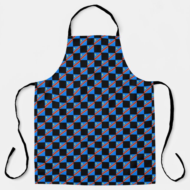 Chequered Democratic Republic of the Congo Flag Apron (Front)