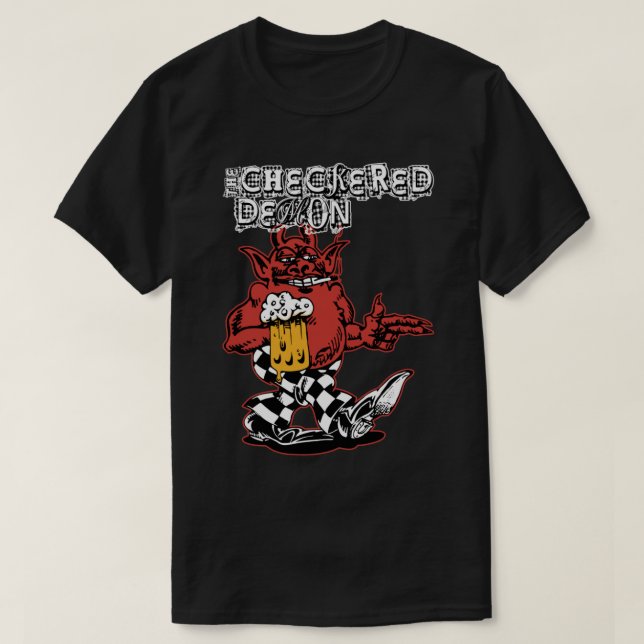 Chequered Demon Classic T-Shirt (Design Front)