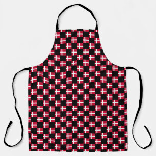 Chequered Denmark Flag Pattern  Apron