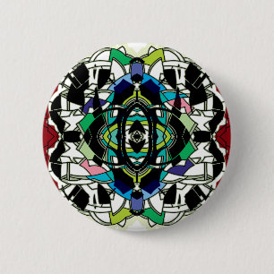 Chequered Design 6 Cm Round Badge