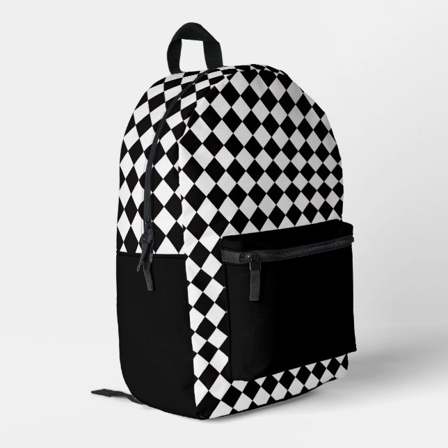 Chequered Design Backpack  (Back Corner Left)