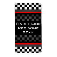 Chequered Design Homemade Wine Label