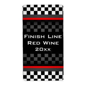 Chequered Design Homemade Wine Label