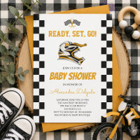 Chequered Dirt Bike Motocross Baby Shower