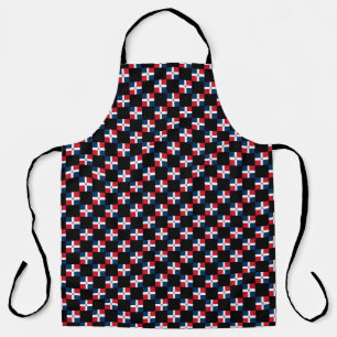 Chequered Dominican Republic Flag Pattern Apron