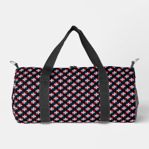 Chequered Dominican Republic Flag Pattern  Duffle Bag