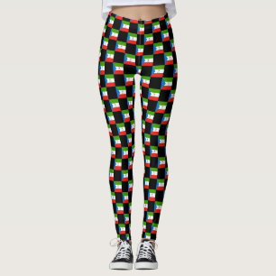 Chequered Equatorial Guinea Flag Pattern Leggings