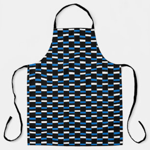 Chequered Estonia Flag Pattern Apron