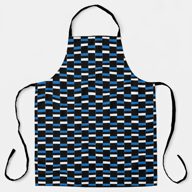 Chequered Estonia Flag Pattern  Apron (Front)