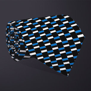 Chequered Estonia Flag Pattern Tie