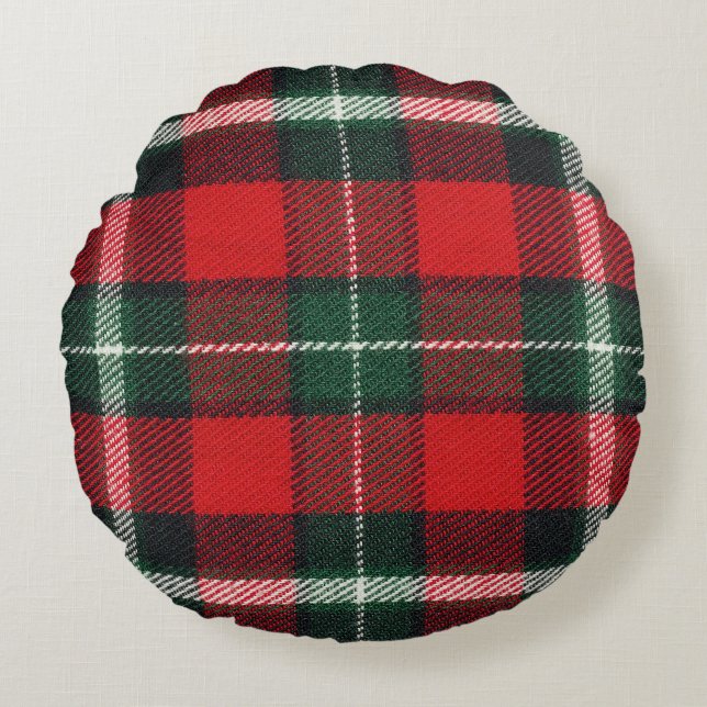 Chequered fabric texture: blank, versatile round cushion (Front)