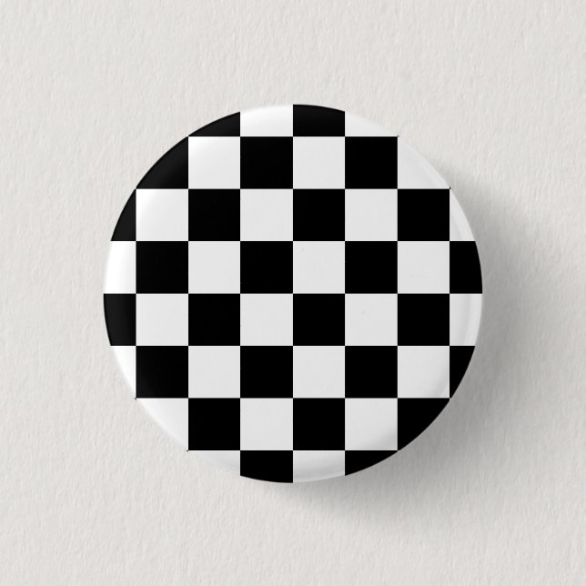 Chequered Flag 3 Cm Round Badge (Front)