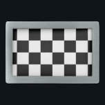 Chequered flag auto racing belt buckle<br><div class="desc">Chequered flag auto racing belt buckle. Custom beltbuckle with black and white squares print. Cute Holiday gift idea for dad,  husband,  brother,  sister,  wife etc.</div>