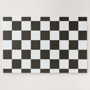 Chequered Flag (Black and White) (Checker Pattern) Jigsaw Puzzle