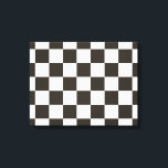 Chequered Flag (Black and White) (Chequered Patter Canvas Print<br><div class="desc">This design features a black-and-white chequered flag that is typically used in motor racing to indicate the finish. The flag is often associated with the winner of a race, since they are the first to drive past the chequered flag. The pattern can also be seen as influenced by a chequerboard,...</div>