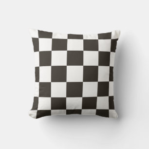 Chequered Flag (Black and White) (Chequered Patter Cushion