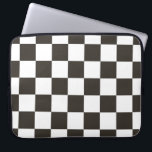 Chequered Flag (Black and White) (Chequered Patter Laptop Sleeve<br><div class="desc">This design features a black-and-white chequered flag that is typically used in motor racing to indicate the finish. The flag is often associated with the winner of a race, since they are the first to drive past the chequered flag. The pattern can also be seen as influenced by a chequerboard,...</div>