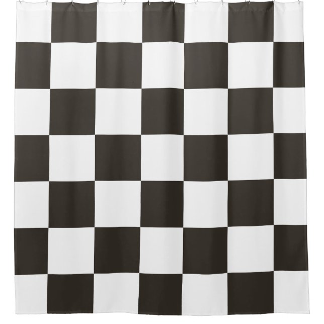 Chequered Flag (Black and White) (Chequered Patter Shower Curtain (Front)