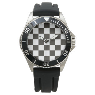 Chequered Flag (Black and White) (Chequered Patter Watch