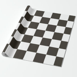 Chequered Flag (Black and White) (Chequered Patter Wrapping Paper