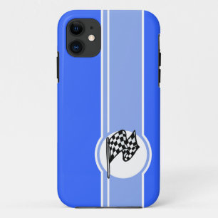 Chequered Flag; Blue Case-Mate iPhone Case