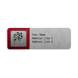 Chequered Flag; brushed aluminium look