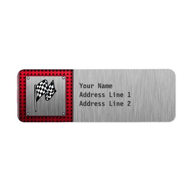 Chequered Flag; brushed aluminium look (Front)