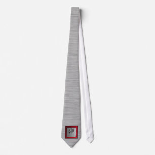 Chequered Flag; brushed aluminium look Tie