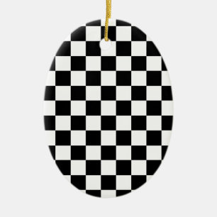 Chequered Flag Ceramic Tree Decoration