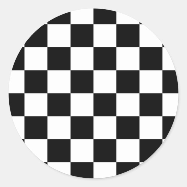Chequered Flag Classic Round Sticker (Front)