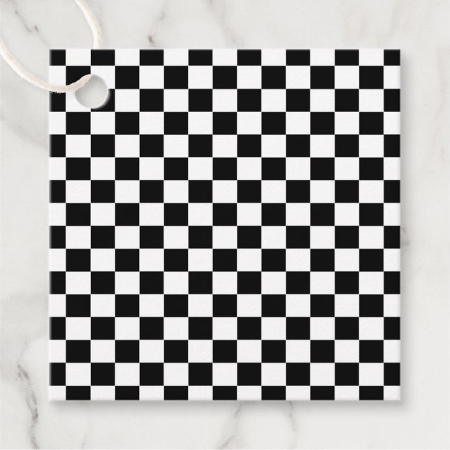Chequered Flag Favour Tags (Front)
