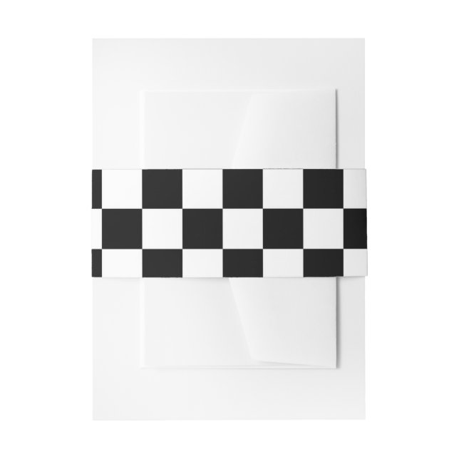 Chequered  Flag Invitation Belly Band (Front Example)