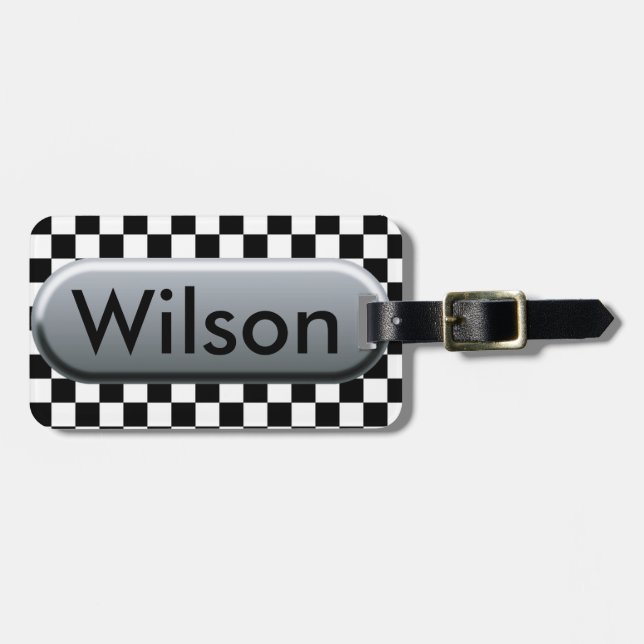 Chequered Flag Luggage Tag (Front Horizontal)