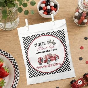 Chequered Flag Race Car First Lap Baby Boy Favour Bags