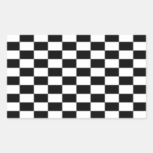 Chequered Flag Racing Design Chess Checkers Board Rectangular Sticker