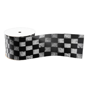 Chequered Flag Ribbon Grosgrain Ribbon