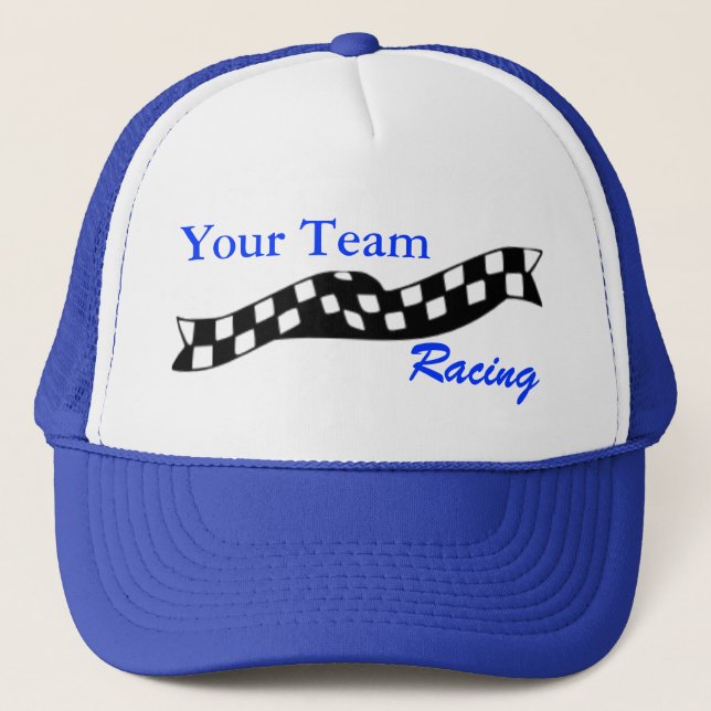 Chequered Flag Swoop Race Team Hat (Front)