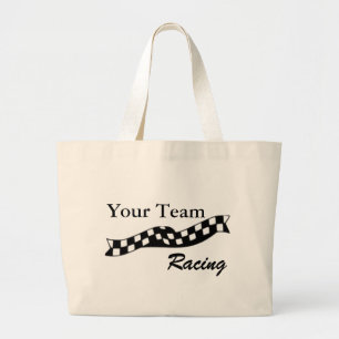 Chequered Flag Swoop Race Team Tote Bag